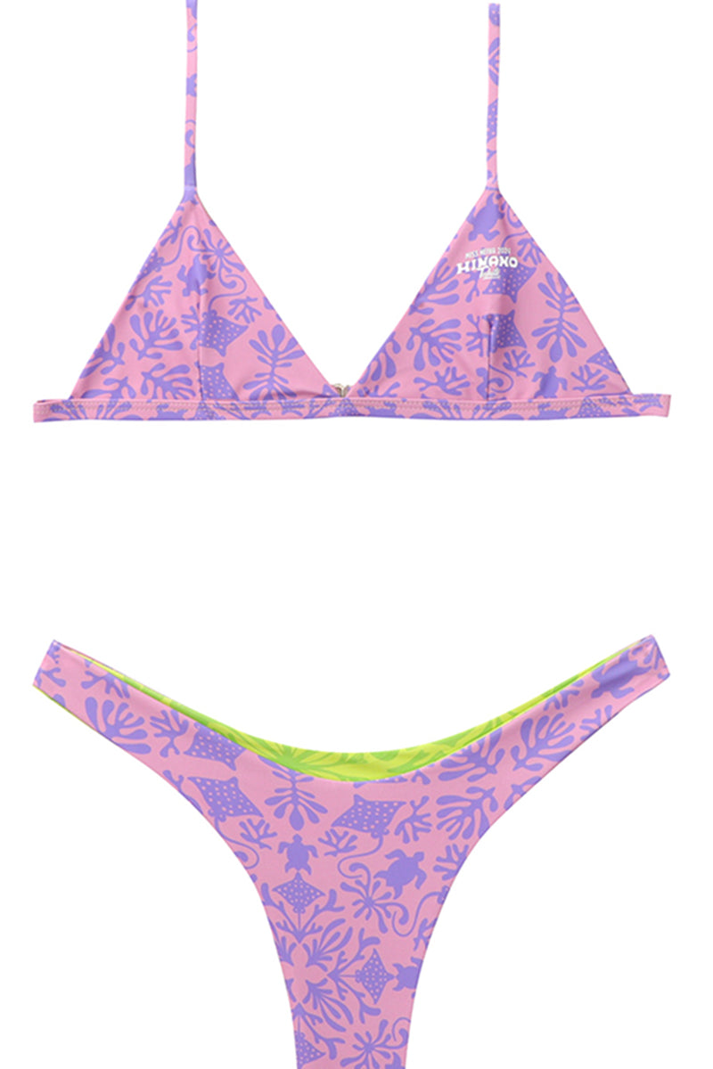 HINANO SWIM BY MISS HEIVA 2024 - TWO PIECE "HAAPITI" - MAUVE/LIME