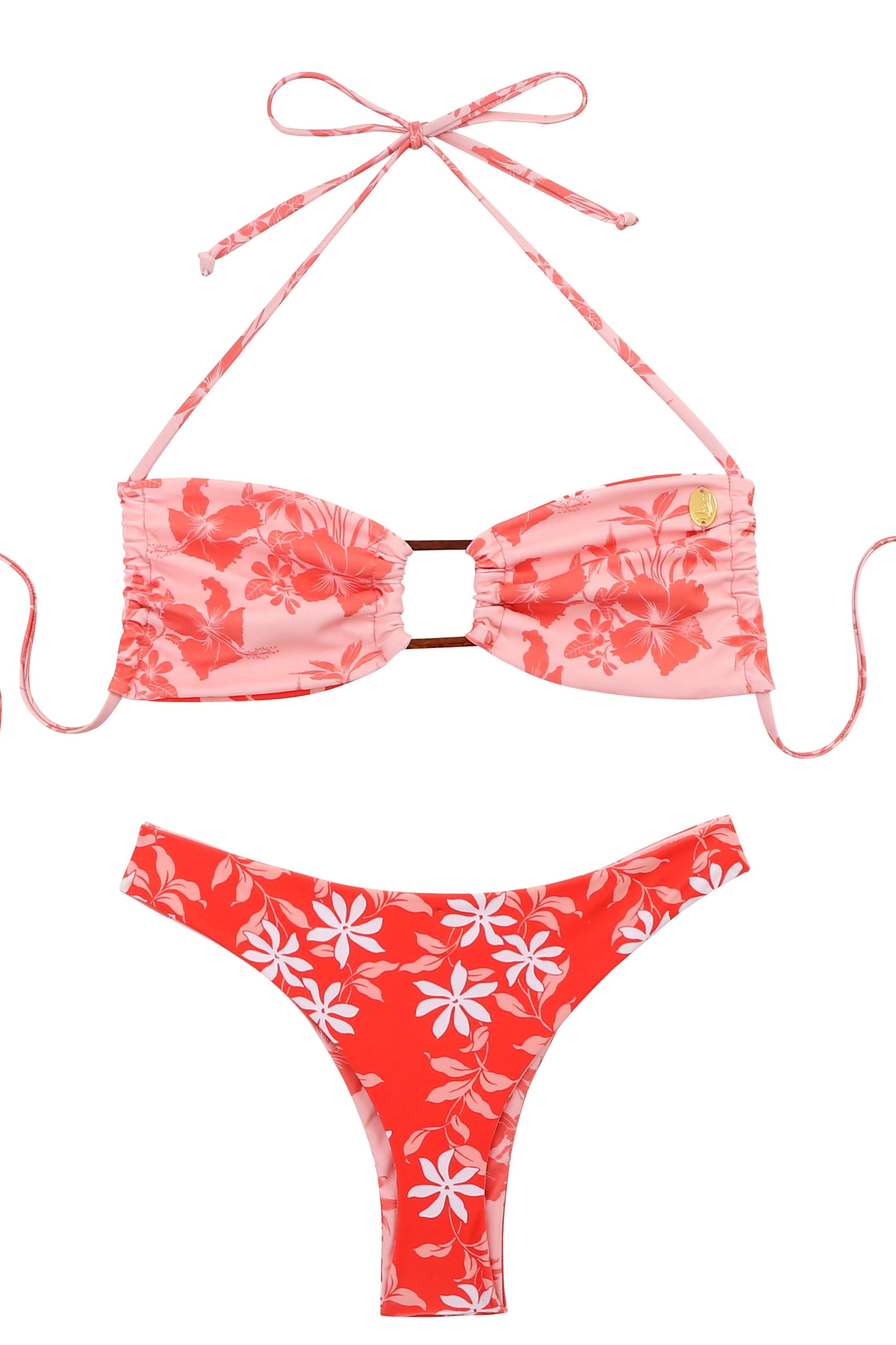 HINANO SWIM - TWO PIECE "NATEA" - OLD PINK/CORAL