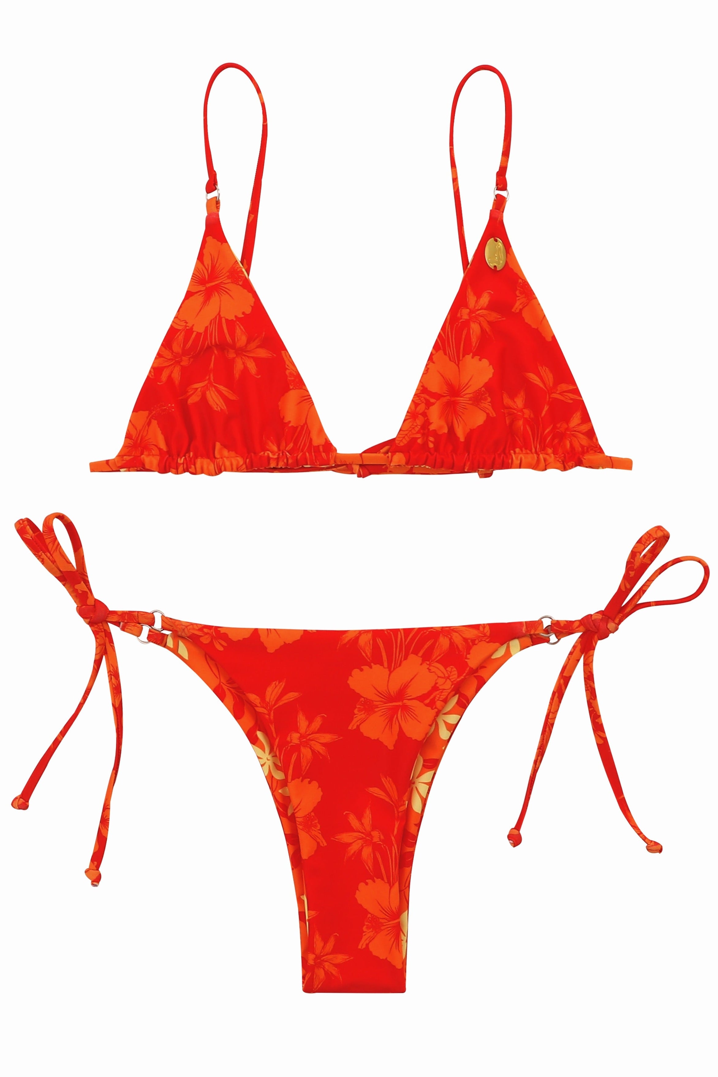 HINANO SWIM - TWO PIECE "NATIHERE" - BERRY RED/ORANGE