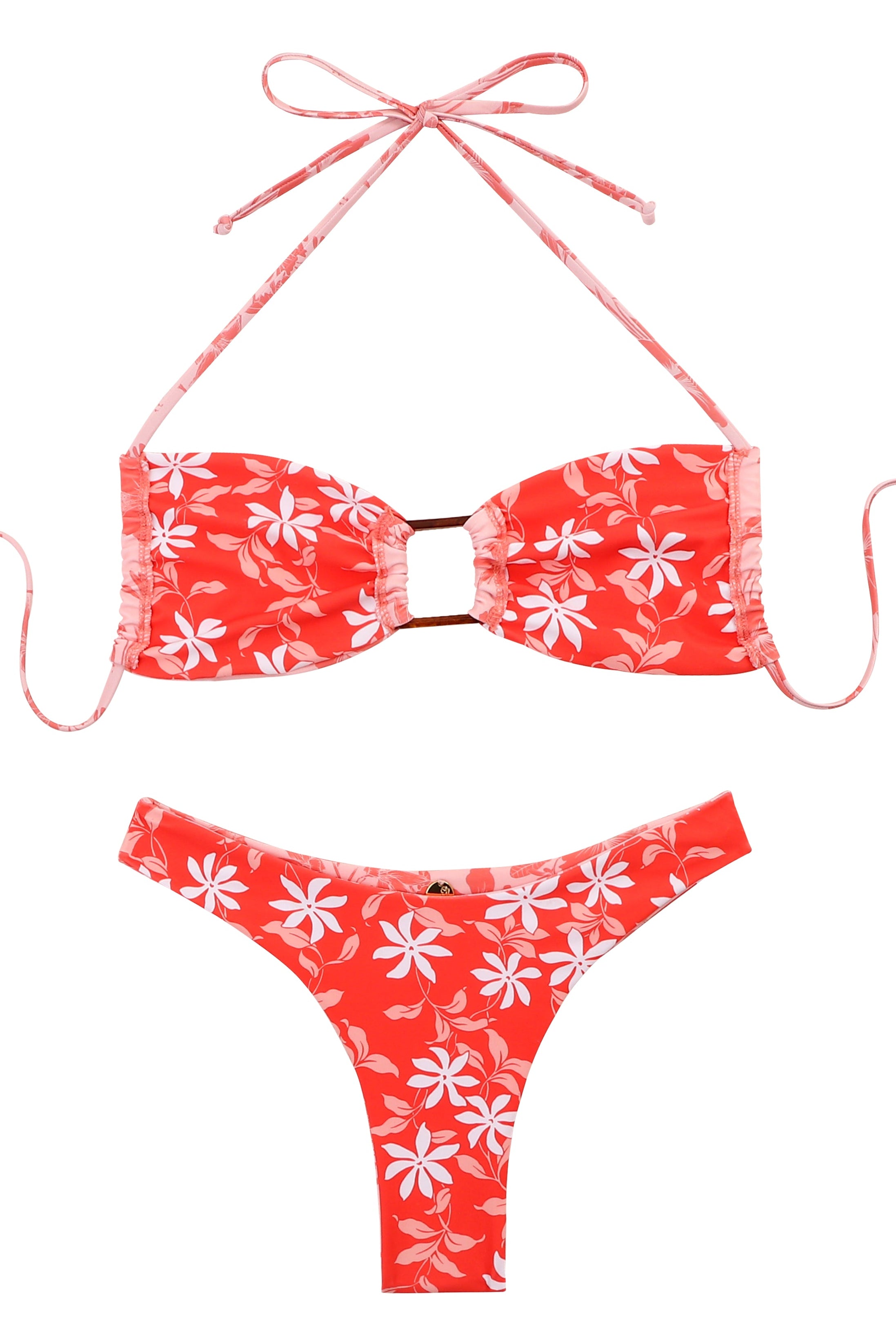HINANO SWIM - TWO PIECE "NATEA" - OLD PINK/CORAL