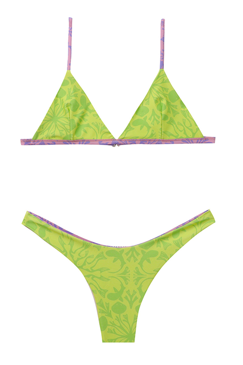 HINANO SWIM BY MISS HEIVA 2024 - TWO PIECE "HAAPITI" - MAUVE/LIME