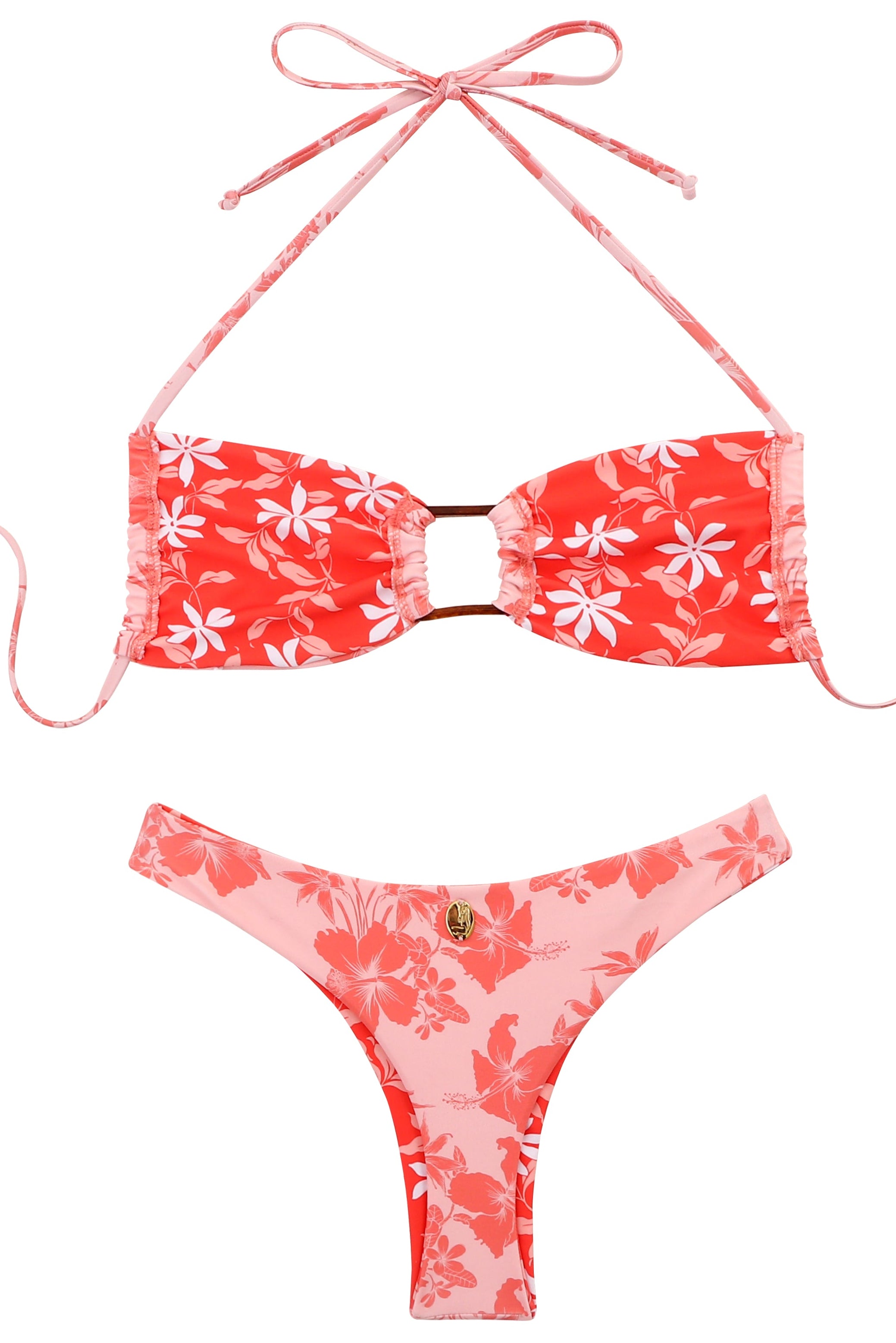 HINANO SWIM - TWO PIECE "NATEA" - OLD PINK/CORAL
