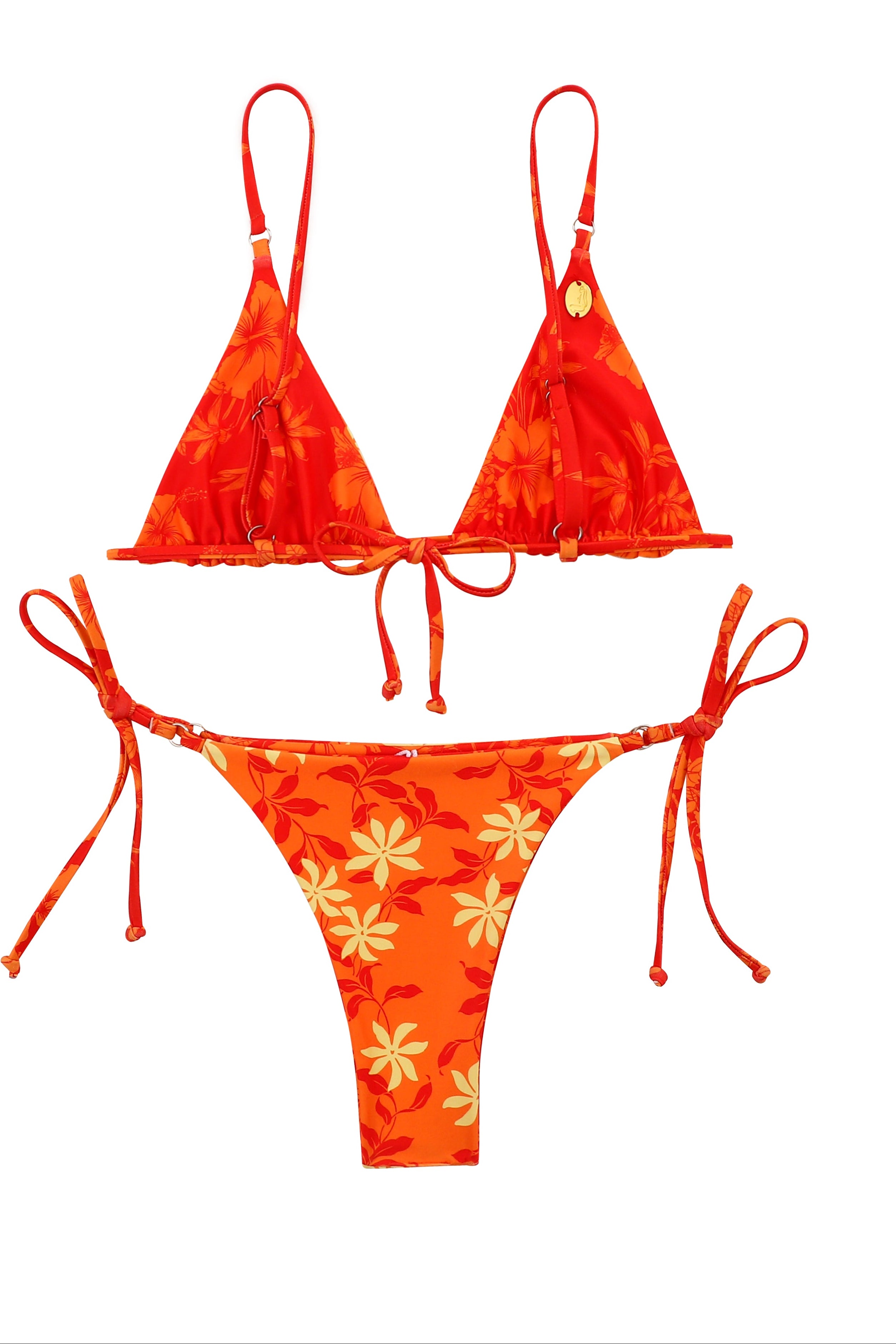 HINANO SWIM - TWO PIECE "NATIHERE" - BERRY RED/ORANGE