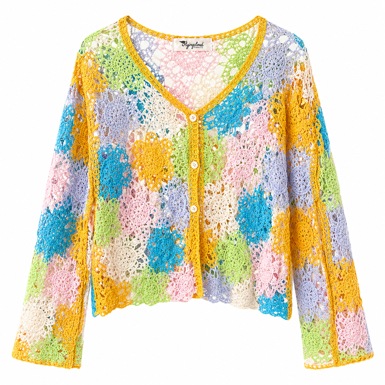 N°5 - PULL HIPPIE CHIC - SUNSHINE - FLYINGCLOUD SWIM - MAILLOTS DE BAIN RÉVERSIBLES AFFINANTS ET CONFORTABLES 