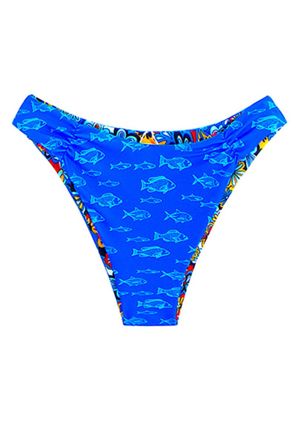 BAS DE BIKINI PLISSÉ - FISH - XS