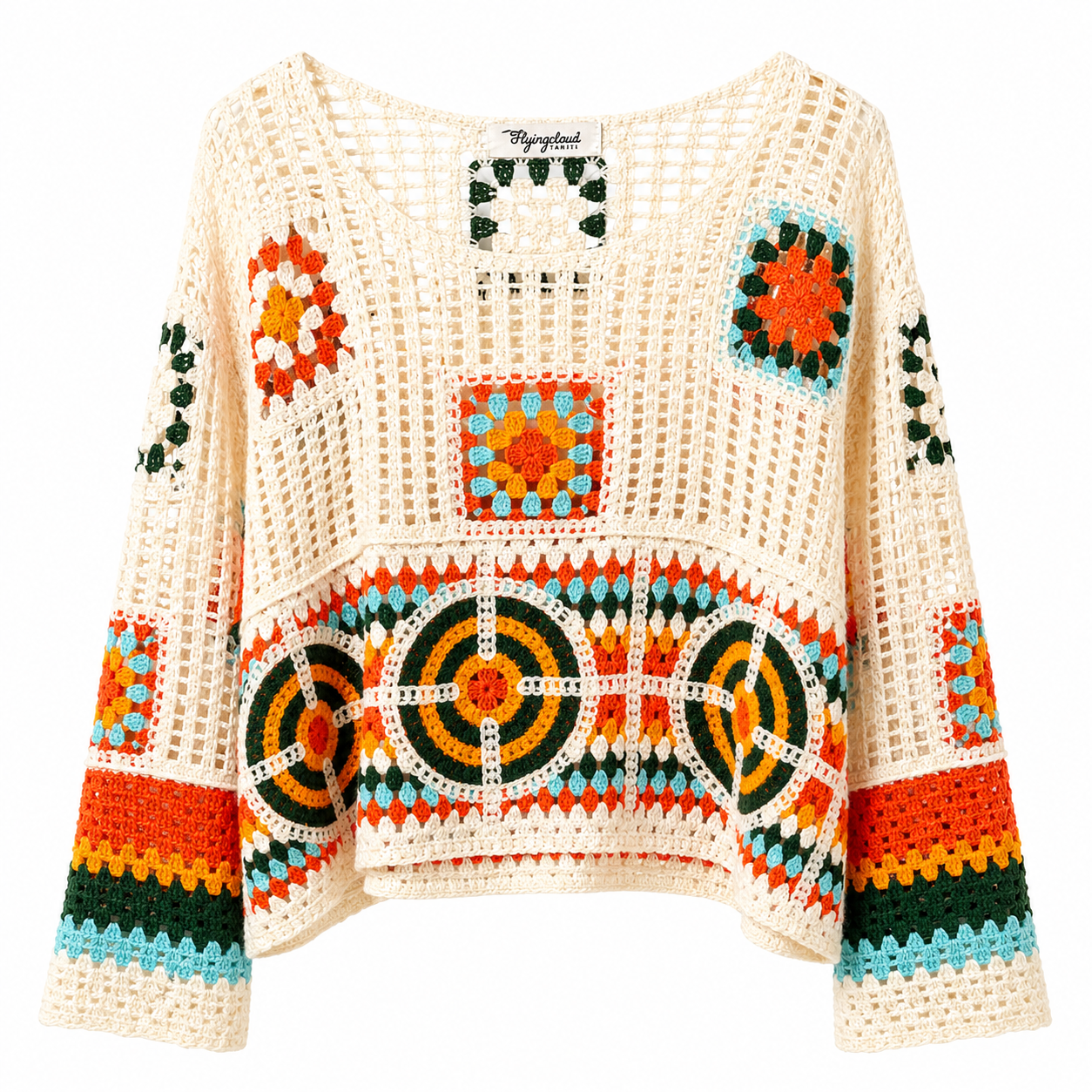 N°2 - PULL HIPPIE CHIC - INDI - FLYINGCLOUD SWIM - MAILLOTS DE BAIN RÉVERSIBLES AFFINANTS ET CONFORTABLES 