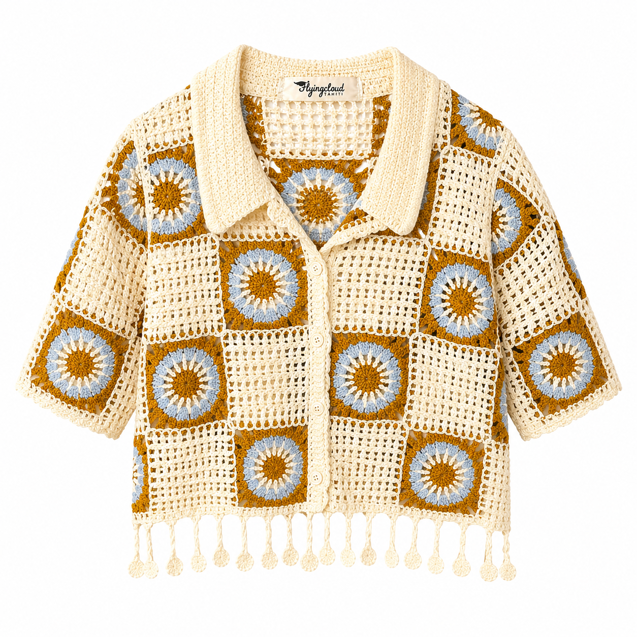 N°7 - PULL HIPPIE CHIC - CARAMEL - FLYINGCLOUD SWIM - MAILLOTS DE BAIN RÉVERSIBLES AFFINANTS ET CONFORTABLES 