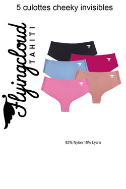 LOT DE 5 CULOTTES CHEECKY INVISIBLES ET ULTRA CONFORTABLES