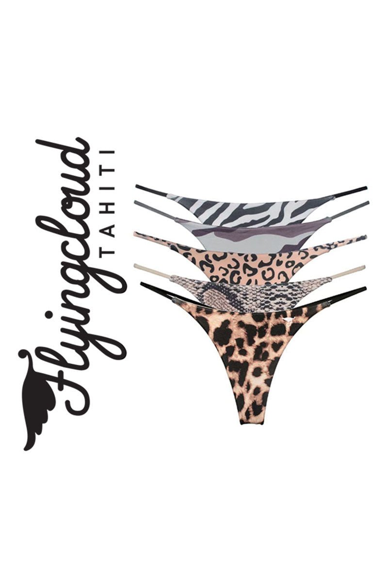 LOT DE 5 STRING-BIKINIS - SOUS VÊTEMENTS - ANIMAL PRINTS