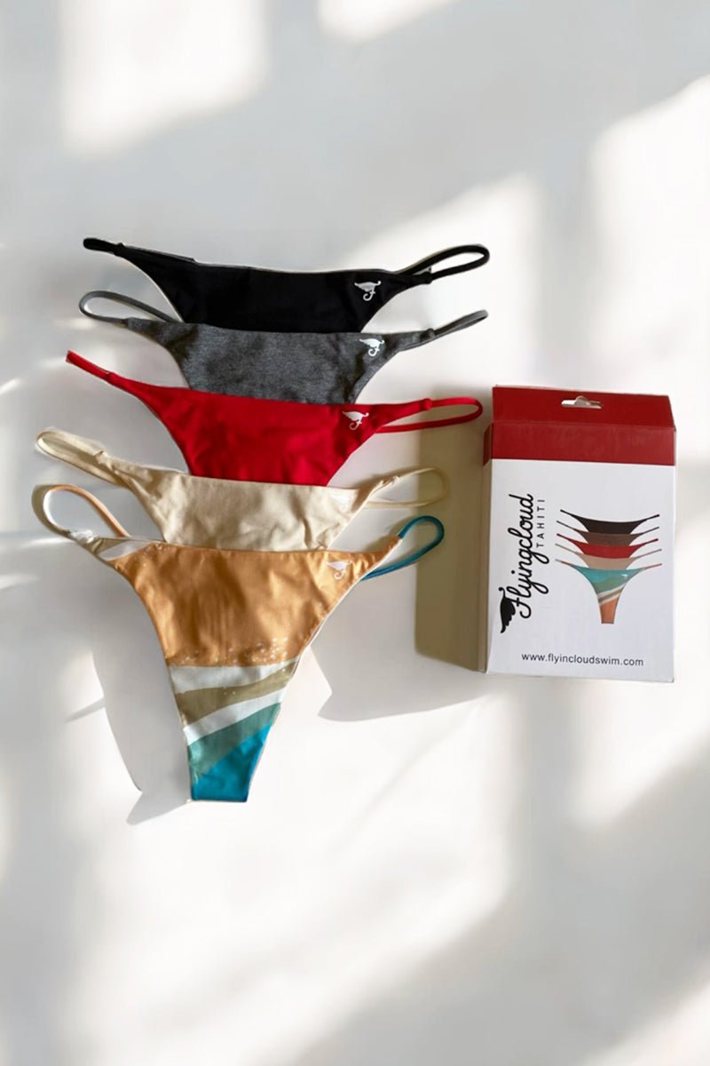 LOT DE 5 STRING-BIKINIS - SOUS VÊTEMENTS - UNICOLORS