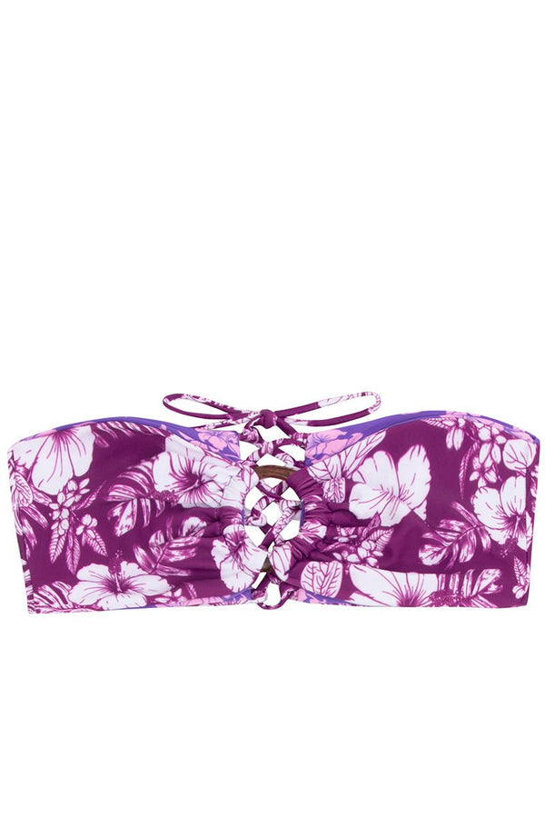 N°112 - HAUT DE BIKINI BANDEAU - MAUVE - SMALL