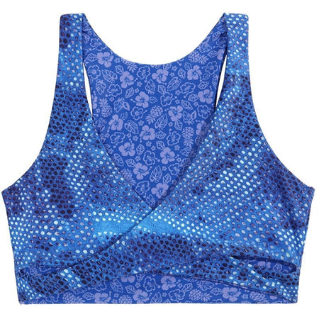 Top sport croisé à l'avant - Active wear Blue snake -  SMALL