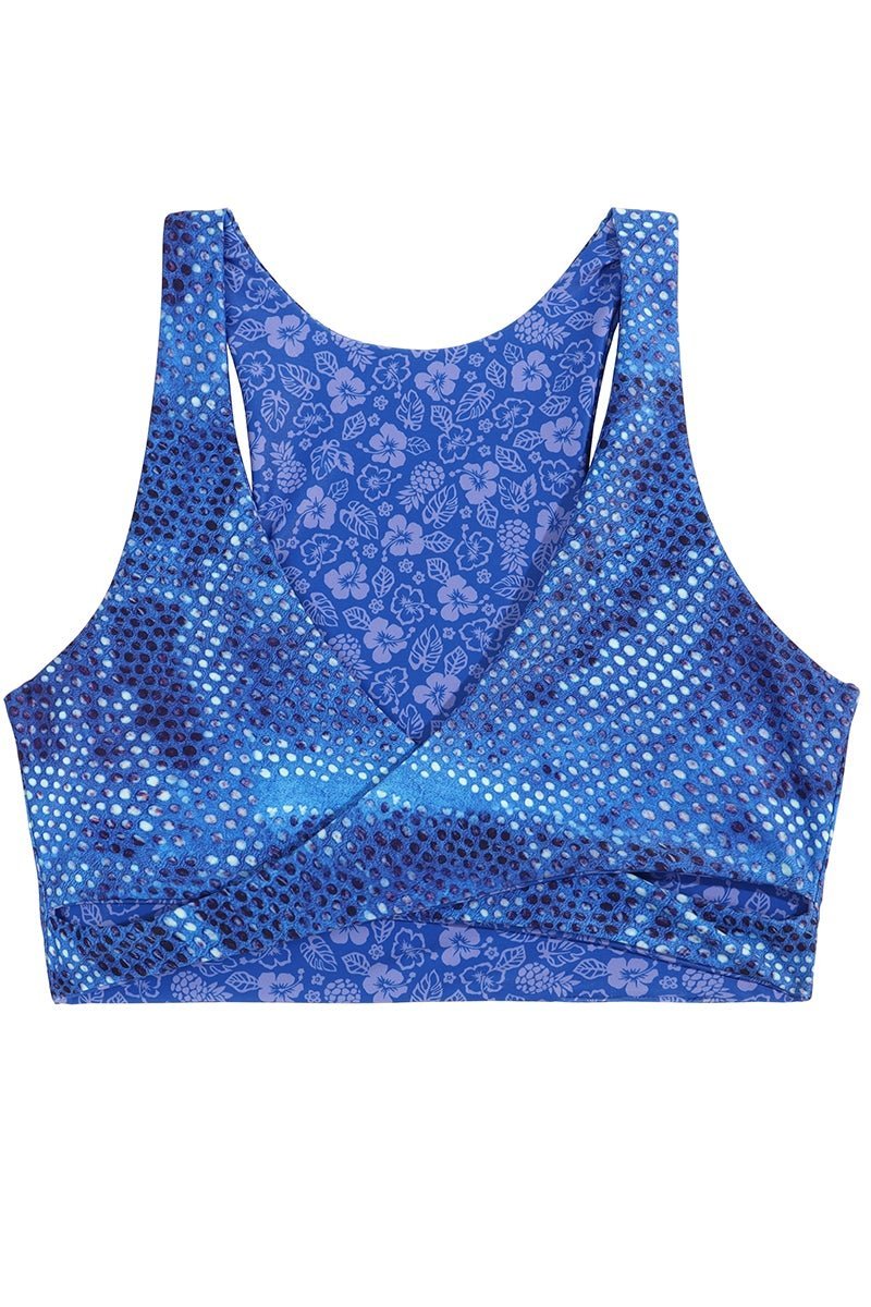 Top sport croisé à l'avant - Active wear Blue snake